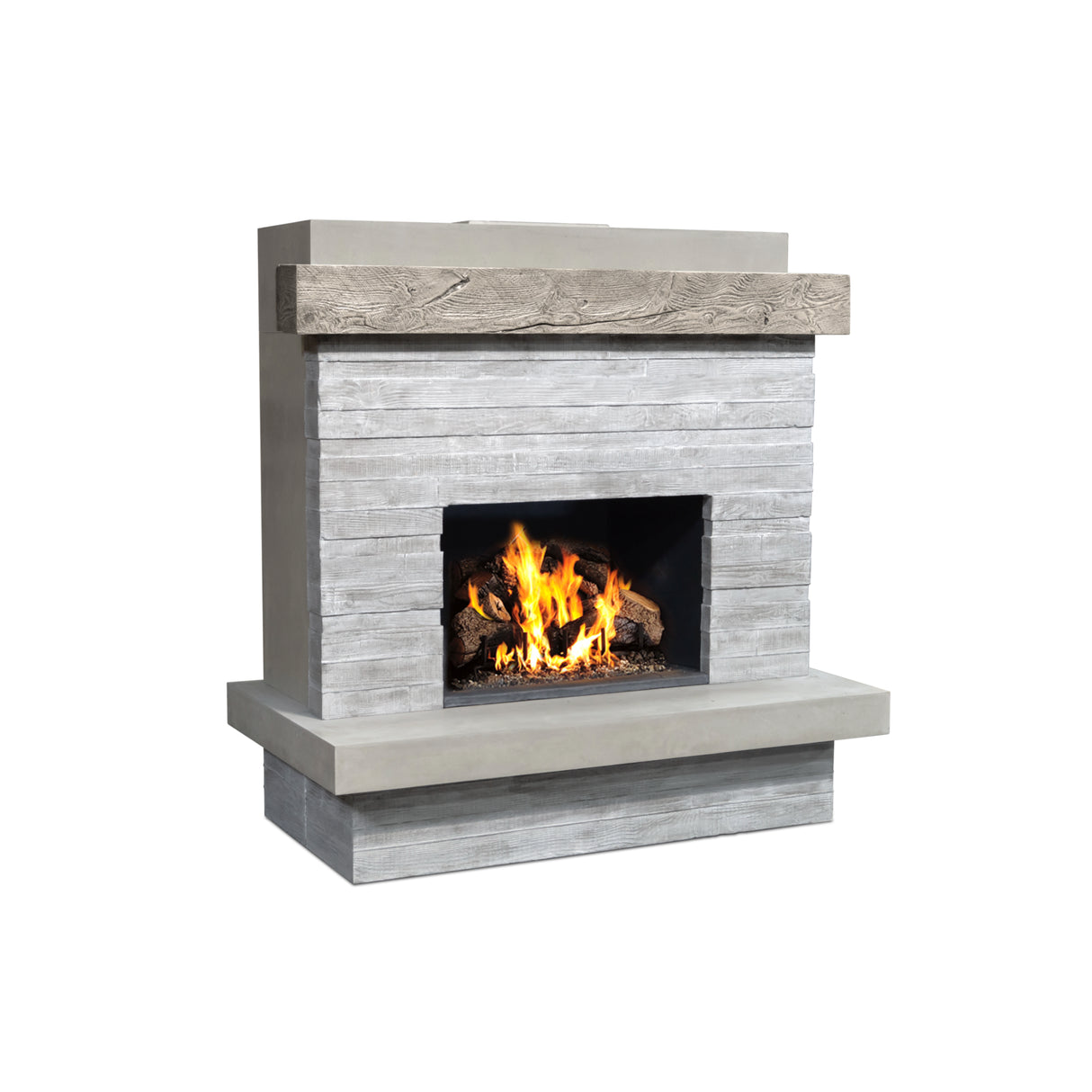 American Fyre Designs Brooklyn Vented Fireplace w/ "Board-formed" Texture