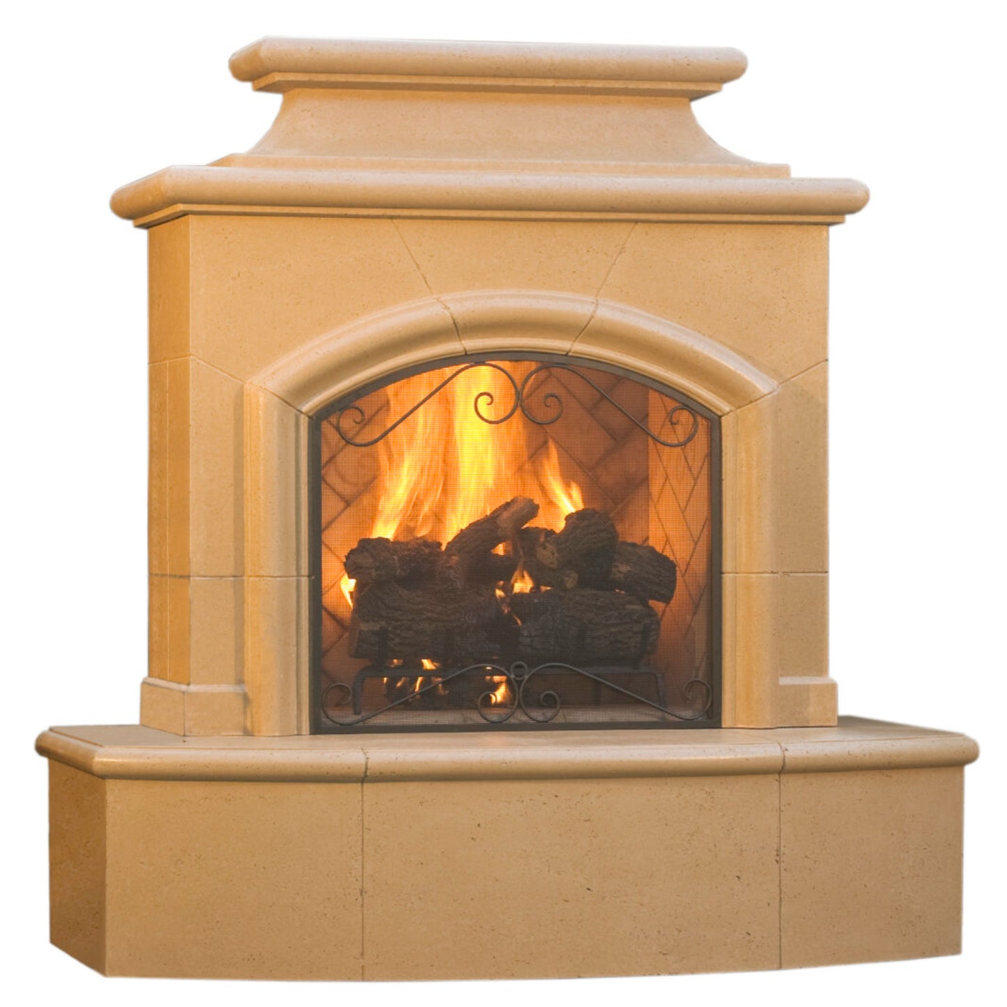 American Fyre Designs Mariposa Vent-Free Fireplace w/ 16” Radiused Bullnose