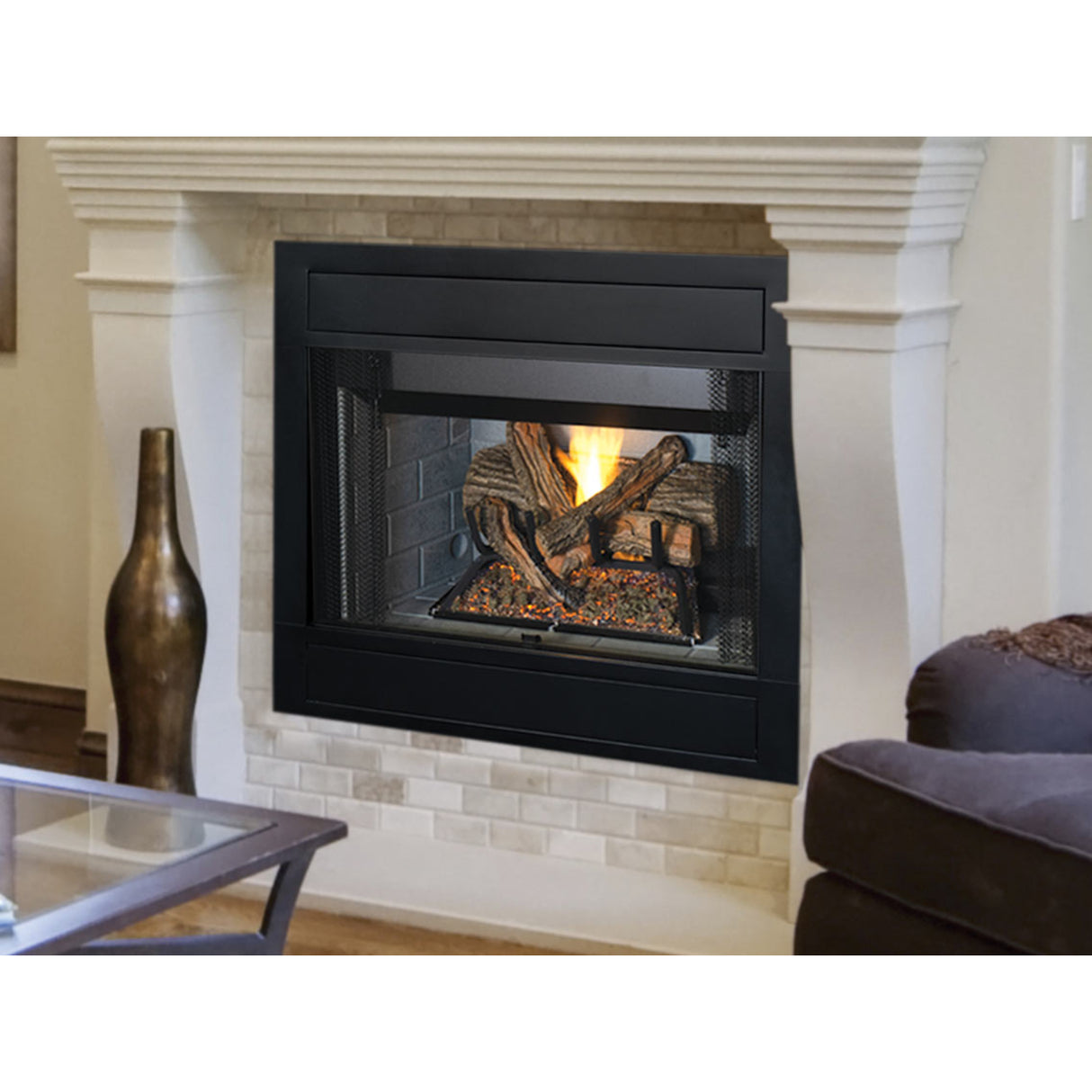 Astria Mission 36'' B-Vent Fireplace, Natural Gas, Smooth Face