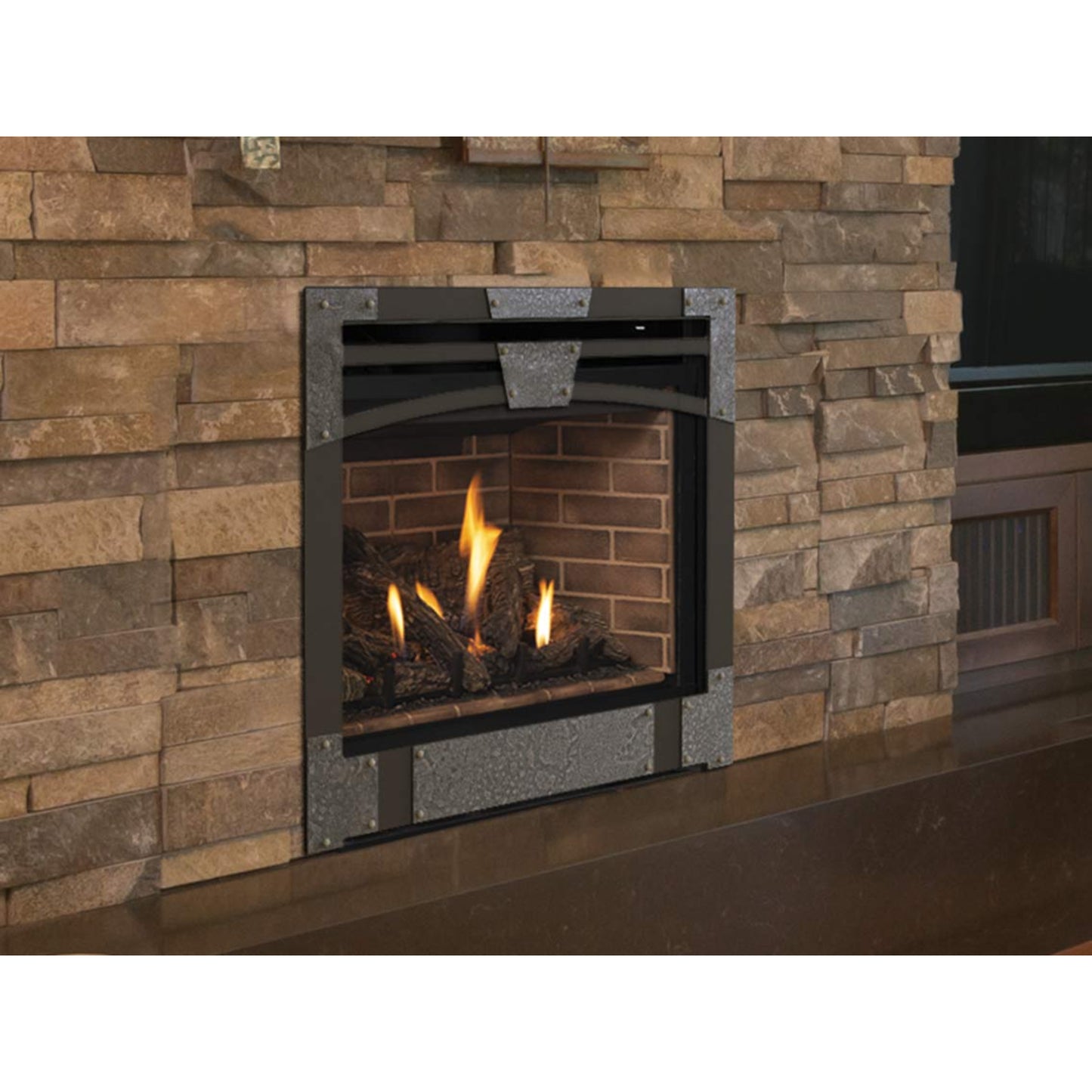 Astria Gemini 35" DLX Direct-Vent Fireplace, Top/Rear Combo