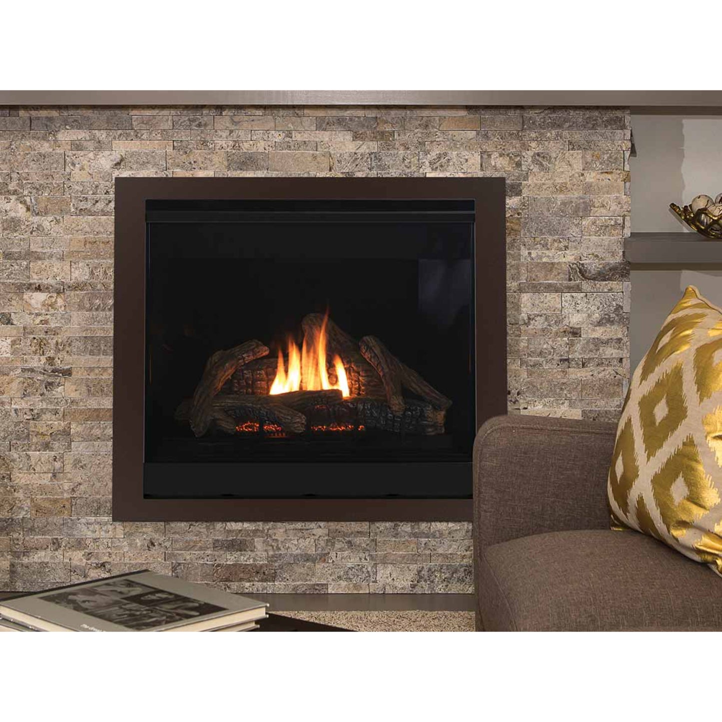 Astria Gemini 35" Direct-Vent Fireplace, Top/Rear Combo