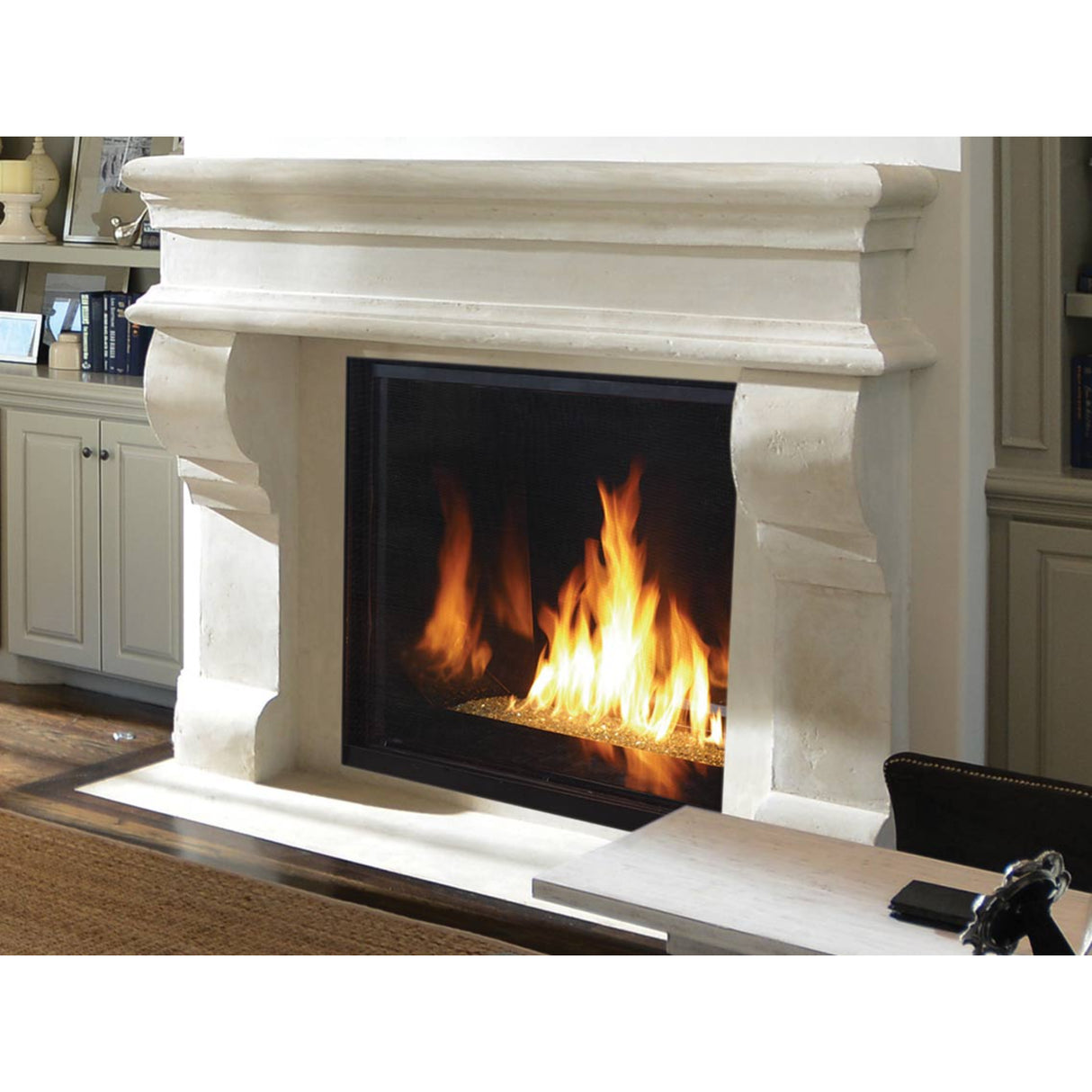 Astria Montebello DLX CD40 Direct-Vent Fireplace, Top Vent, Front View, Louverless