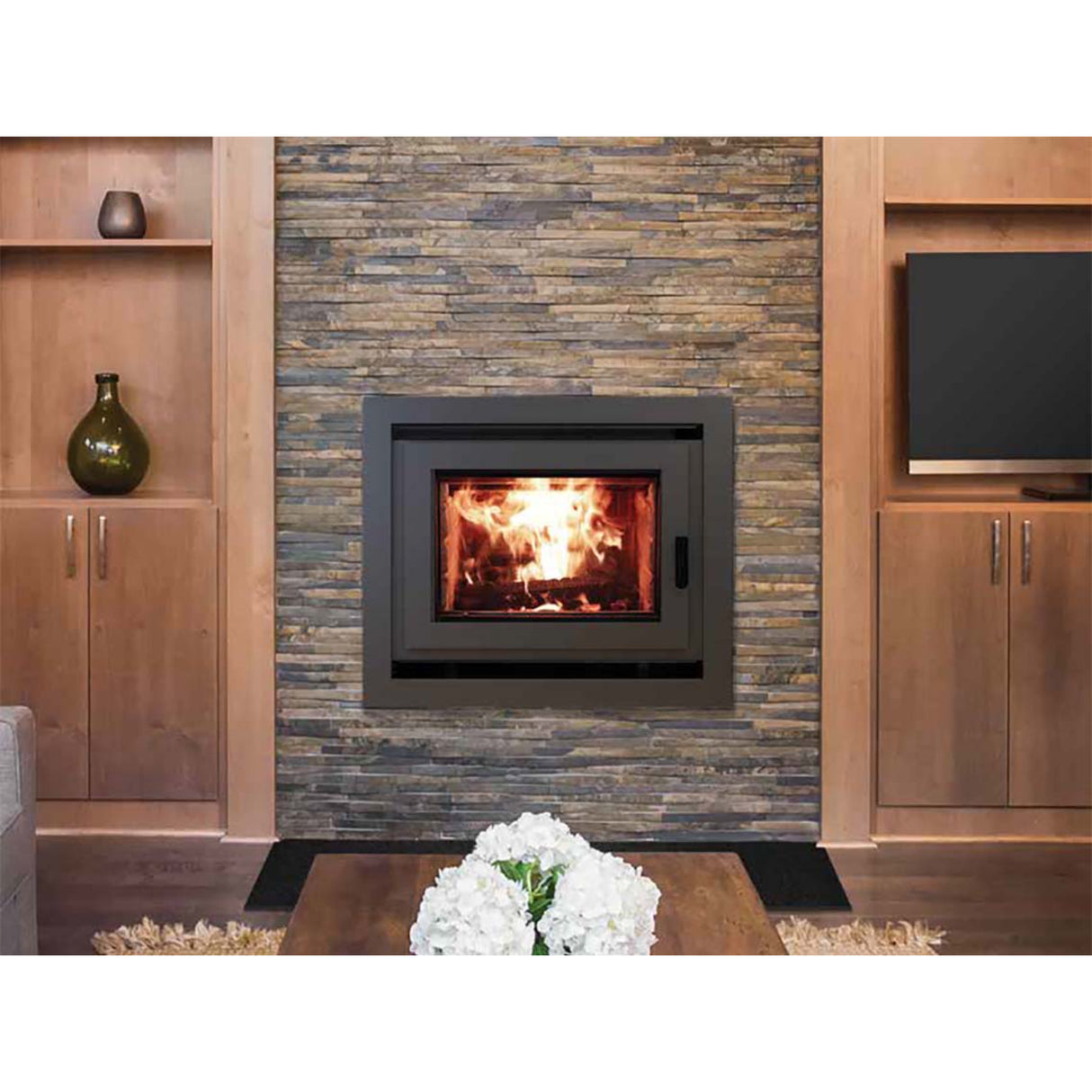 Astria Ladera - BIS Wood-Burning Fireplace | Front Open, Clean-Faced