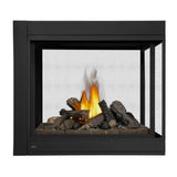 Napoleon Ascent Multi-View Three-Sided Peninsula Direct Vent Gas Fireplace with Log Set