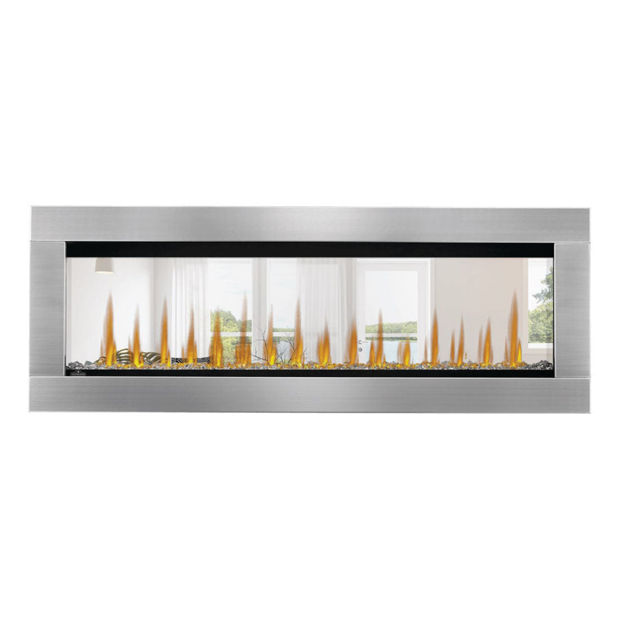 Napoleon Clearion Elite 50'' See Thru Electric Fireplace in Stainless Steel Surround