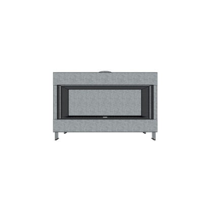 Flare Fireplaces Modern Front Facing Commercial Frameless Fireplaces with 24" High Glass