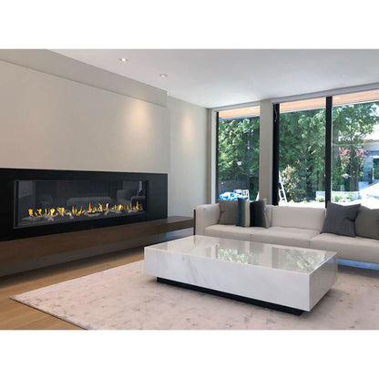 Flare Fireplaces Modern Front Facing Commercial Frameless Fireplaces with 24" High Glass