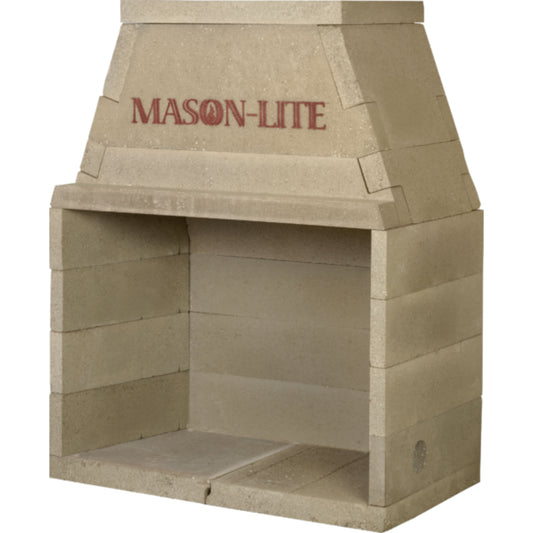 Mason-Lite 39'' Pre-Cast Masonry Lightweight Outdoor Firebox Kit