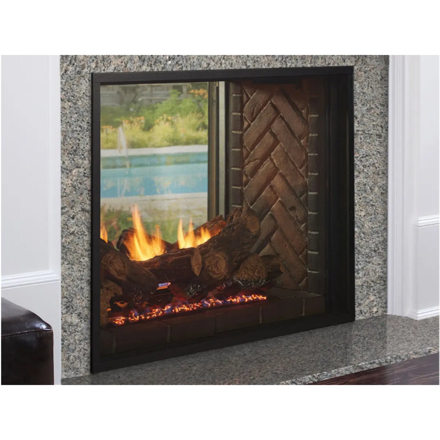 Majestic Fortress Indoor/Outdoor Gas Fireplace with IntelliFire Touch Ignition System, See-through