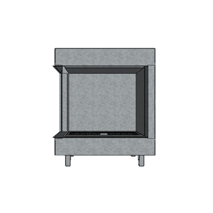 Flare Fireplaces Modern Left Corner Indoor Fireplace with 30" Extra High Glass