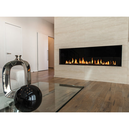 Flare Fireplaces Modern Front Facing Commercial Frameless Fireplaces with 24" High Glass