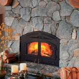 Heat & Glo Northstar 36'' Indoor Wood Fireplace with Black Cabinet Style Doors