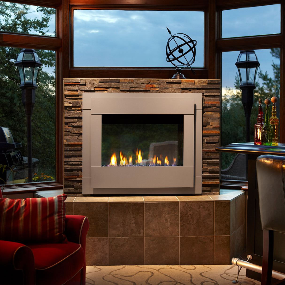 Heat & Glo Twilight Modern 36" Indoor/Outdoor See-Through Gas Fireplace