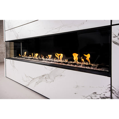 Flare Fireplaces See-Through Commercial Fireplace with 16" Glass