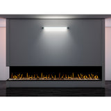 Flare Fireplaces Large Left Corner 120"  Modern Linear Fireplace with 24" High Glass