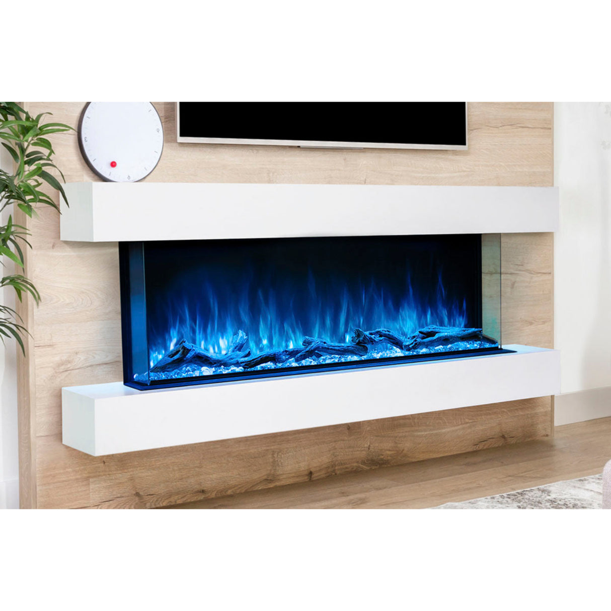 Modern Flames Landscape Pro Electric Fireplace, 56'' Wall Mount Studio Suite | White Ready to Paint