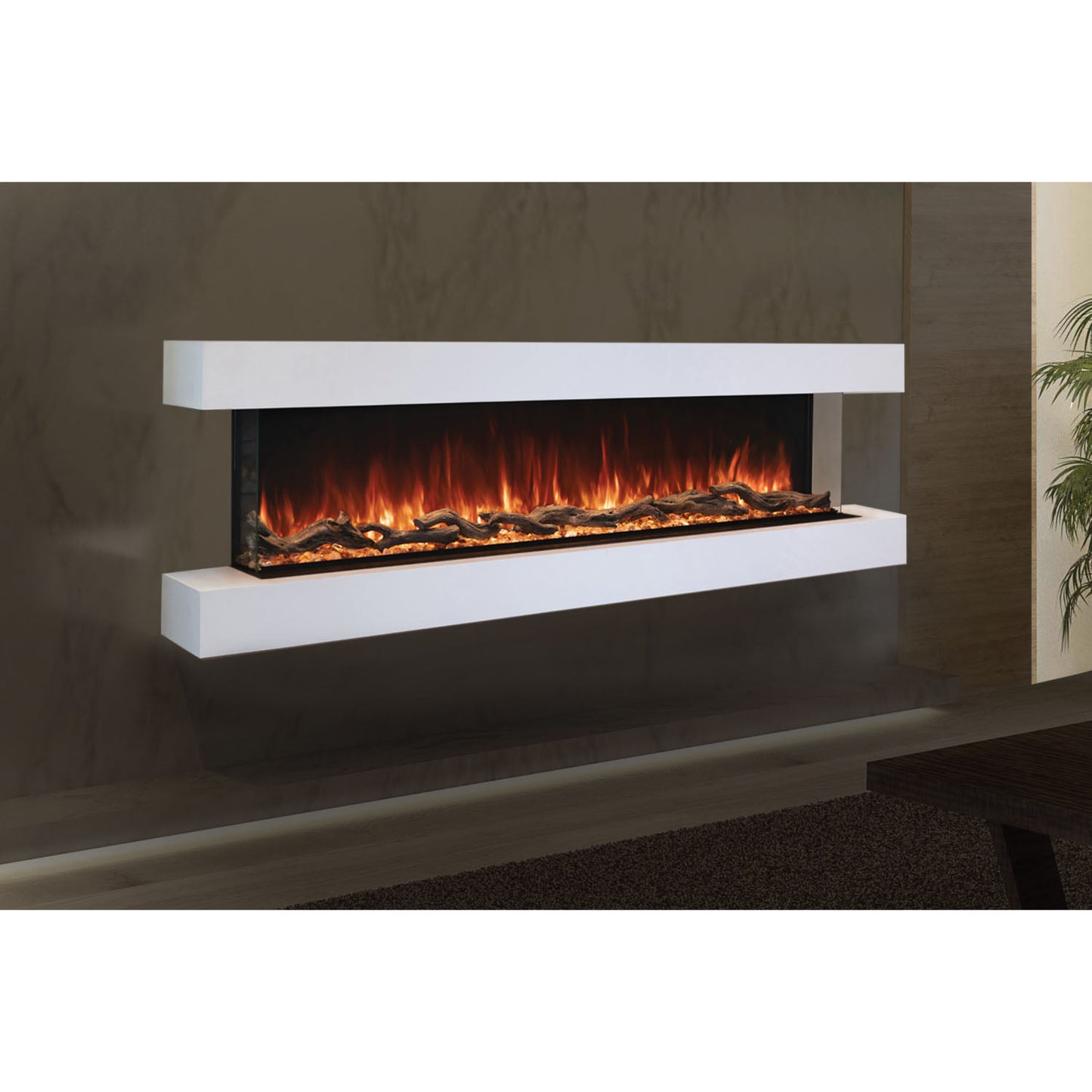 Modern Flames Landscape Pro 68'' Electric Fireplace Wall Mount Studio Suite | White Ready to Paint