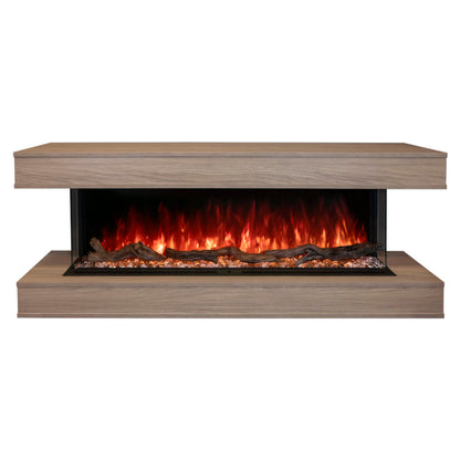 Modern Flames Landscape Pro 58'' Studio Suite Wall Mount Mantel Package | Coastal Sand