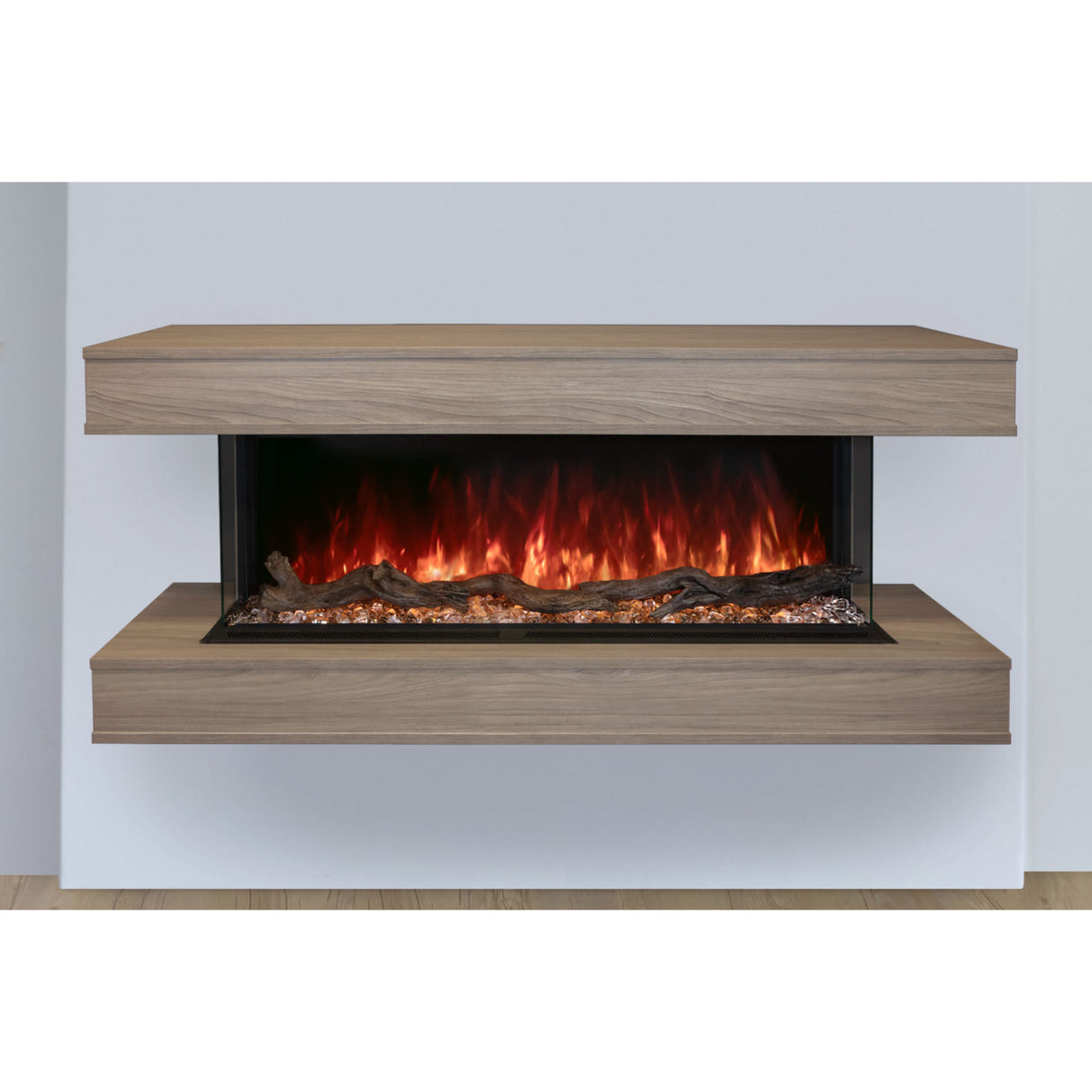 Modern Flames Landscape Pro 58'' Studio Suite Wall Mount Mantel Package | Coastal Sand