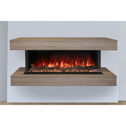 Modern Flames Landscape Pro 58'' Studio Suite Wall Mount Mantel Package | Coastal Sand