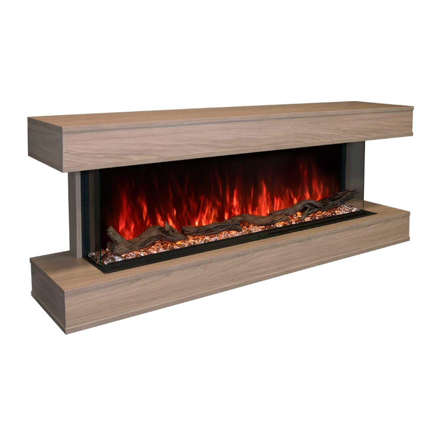 Modern Flames Landscape Pro 58'' Studio Suite Wall Mount Mantel Package | Coastal Sand