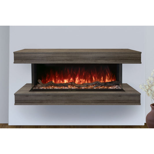 Modern Flames Landscape Pro Electric Fireplace, 70''  Wall Mount Studio Suite | Driftwood Grey