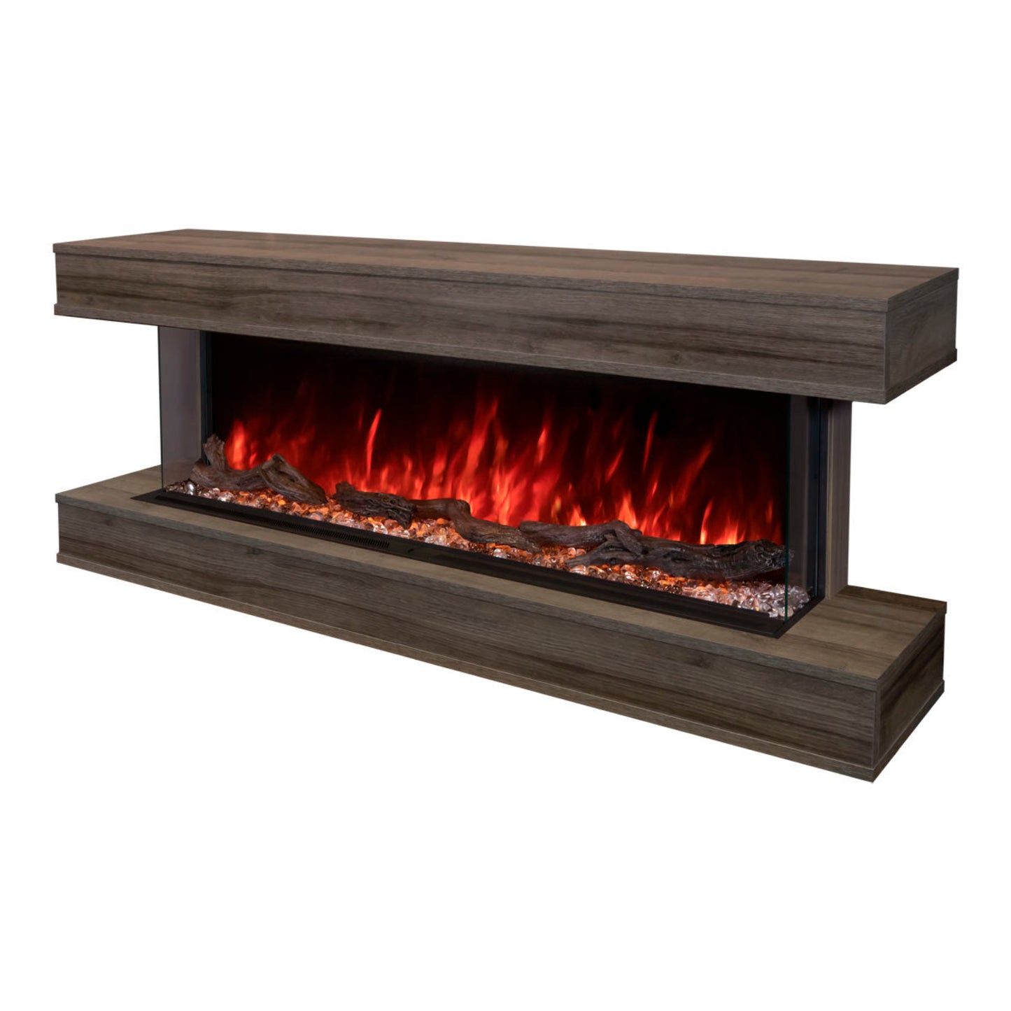 Modern Flames Landscape Pro 58'' Electric Fireplace Wall Mount Studio Suite | Driftwood Grey