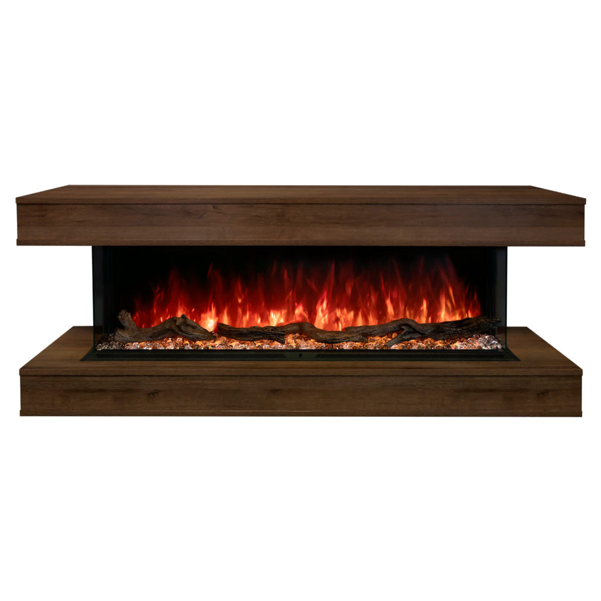 Modern Flames Landscape Pro 58'' Electric Fireplace Wall Mount Studio Suite | Weathered Walnut