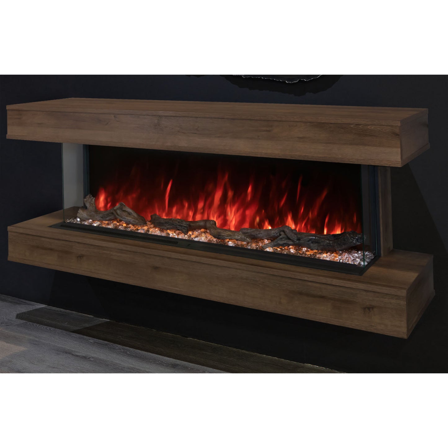 Modern Flames Landscape Pro 58'' Electric Fireplace Wall Mount Studio Suite | Weathered Walnut