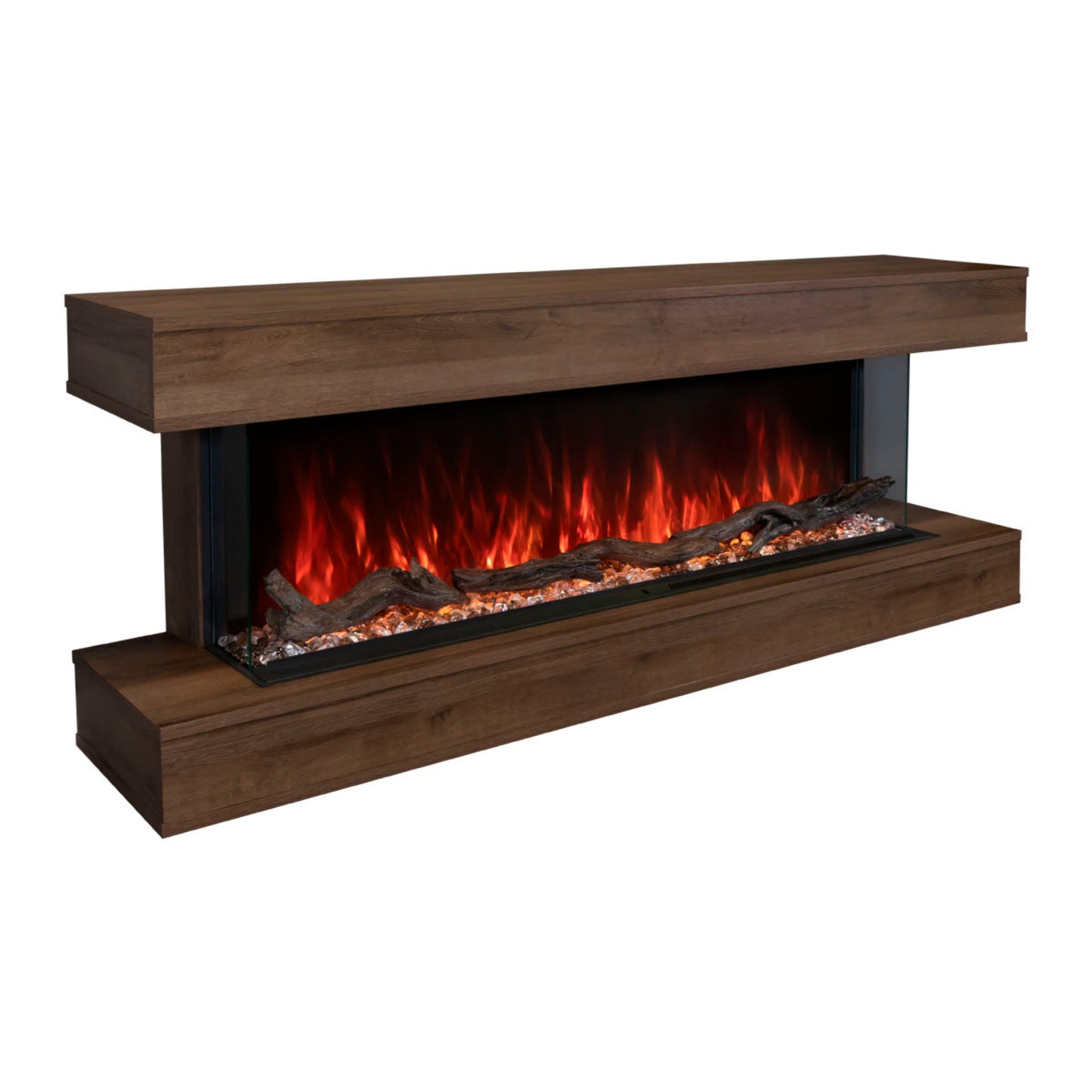 Modern Flames Landscape Pro 58'' Electric Fireplace Wall Mount Studio Suite | Weathered Walnut