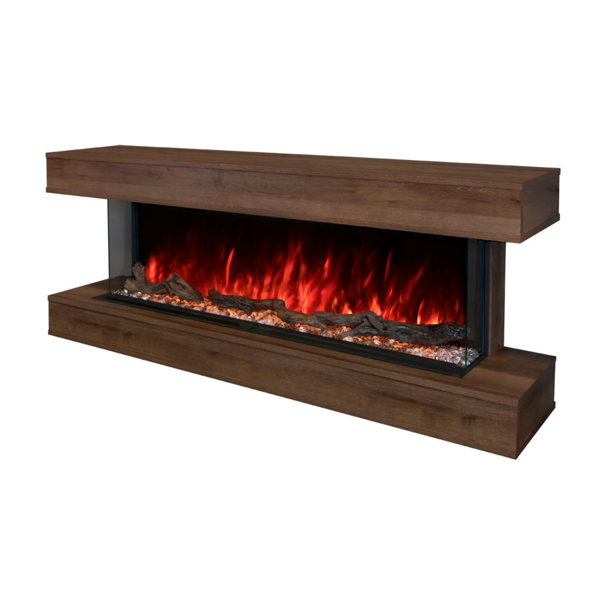 Modern Flames Landscape Pro 58'' Electric Fireplace Wall Mount Studio Suite | Weathered Walnut