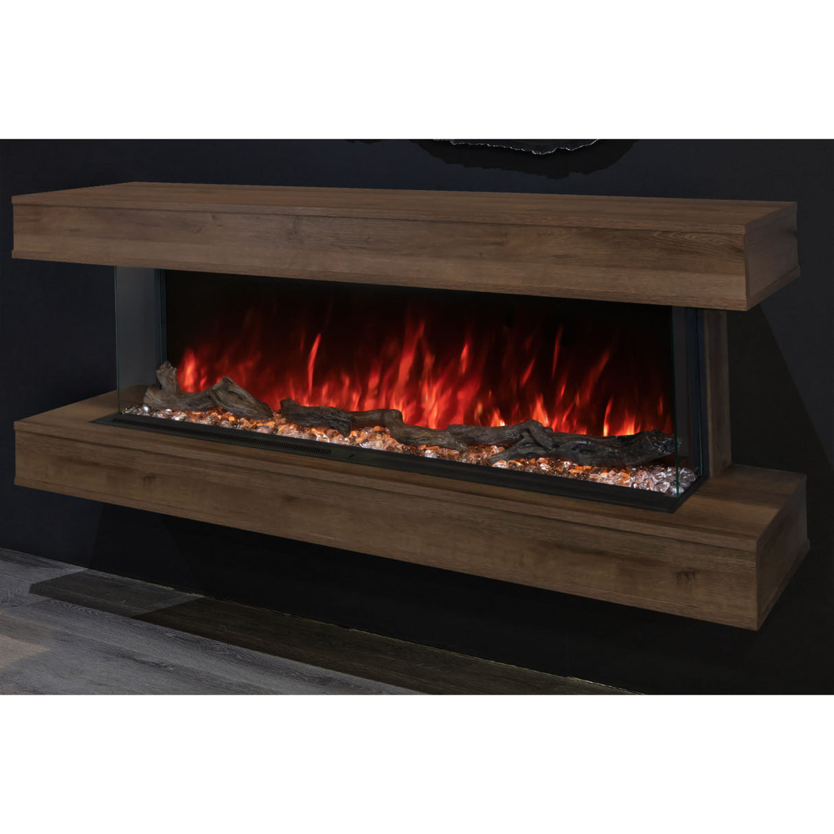 Modern Flames Landscape Pro Electric Fireplace, 70'' Wall Mount Studio Suite | Weathered Walnut