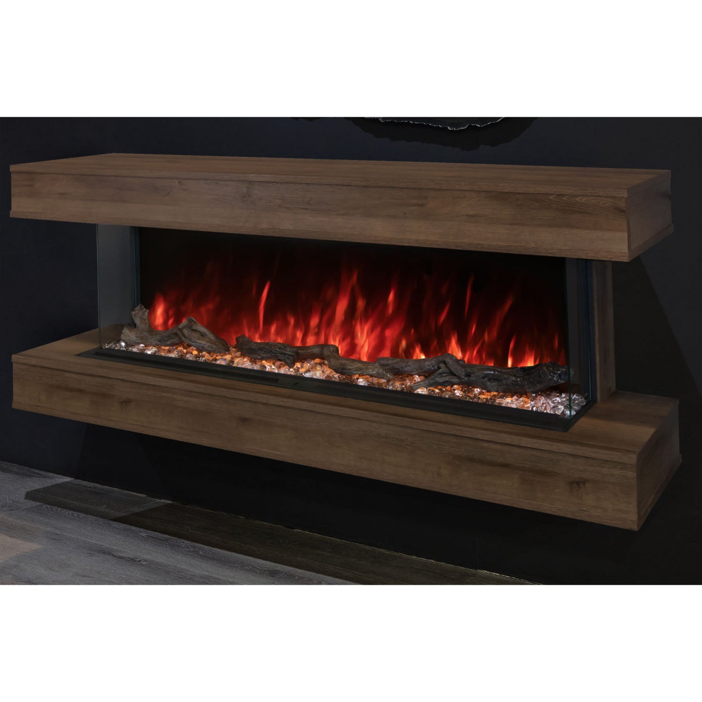 Modern Flames Landscape Pro Electric Fireplace, 70'' Wall Mount Studio Suite | Weathered Walnut