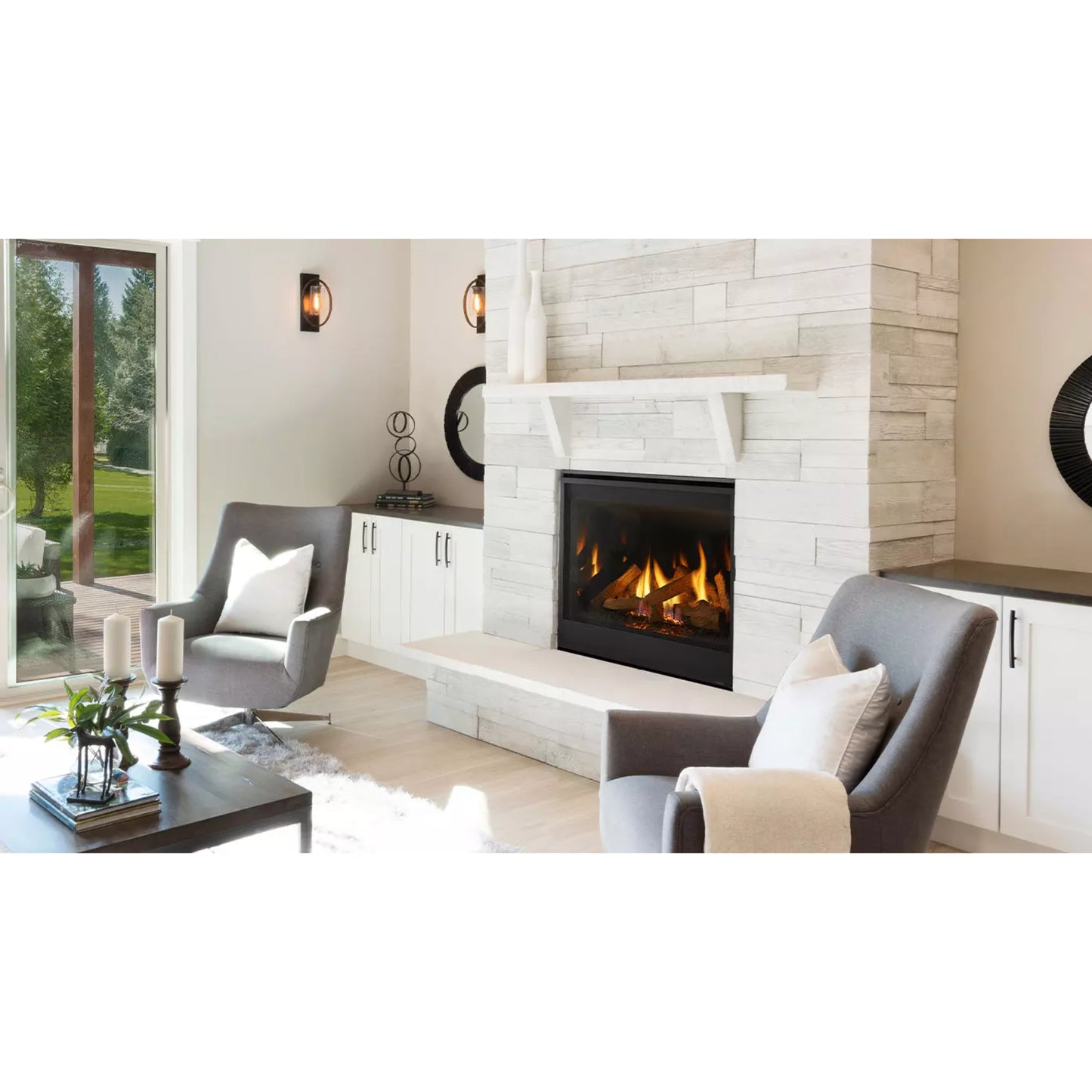 Majestic Quartz Platinum 36'' Top/Rear Direct Vent Fireplace with Intellifire Touch Ignition