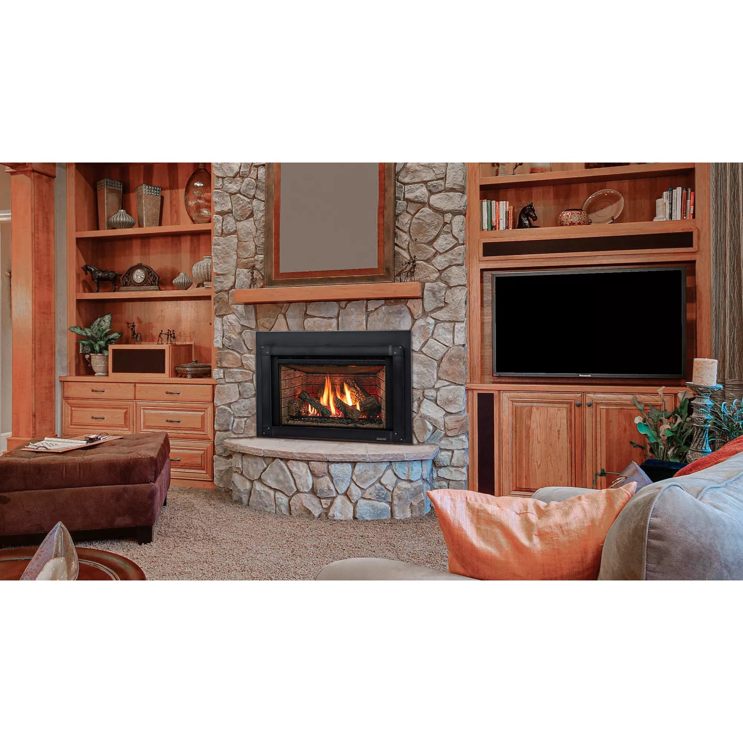 Majestic Trilliant Large 35'' Direct Vent Gas Fireplace Insert with Intellifire Touch Ignition System (NG)