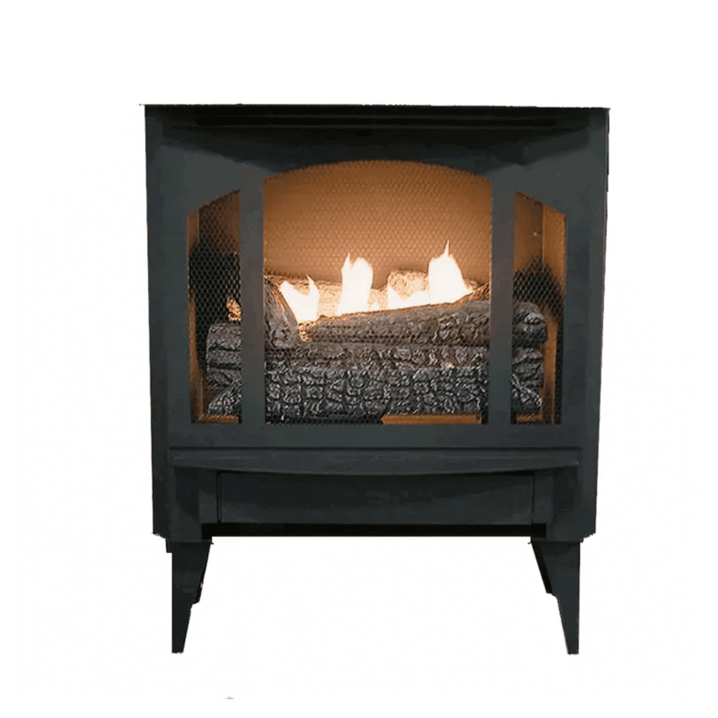 Buck Stove T-33 with legs and blower Vent Free Gas Stove