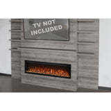 Modern Flames Allwood Wall System in Driftwood Gray | 60'' Spectrum Slimline Electric Fireplace