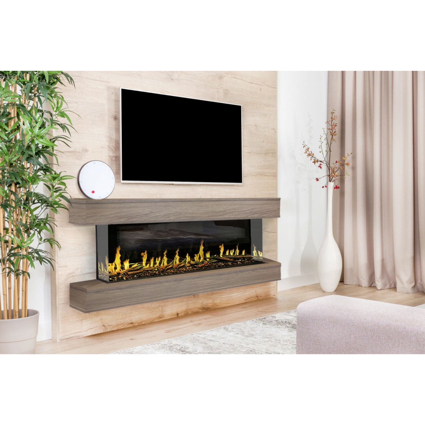 Modern Flames Orion Multi Electric Fireplace, 73'' Wall Mount Studio Suite | Coastal Sand