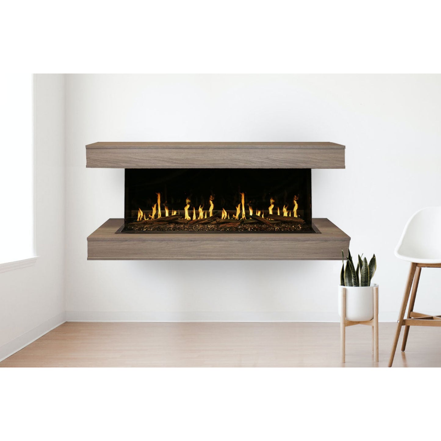 Modern Flames Orion Multi Electric Fireplace, 88'' Wall Mount Studio Suite | Coastal Sand