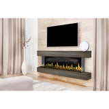 Modern Flames Orion Multi Electric Fireplace, 73'' Wall Mount Studio Suite | Driftwood Gray