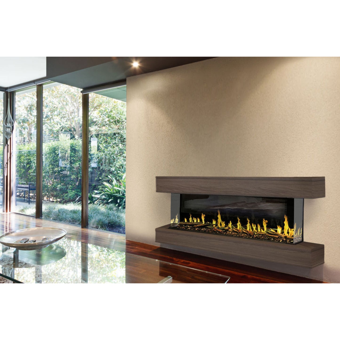 Modern Flames Orion Multi Electric Fireplace, 73'' Wall Mount Studio Suite | Weathered Walnut