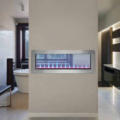 Napoleon Clearion Elite 50'' See Thru Electric Fireplace in Stainless Steel Surround