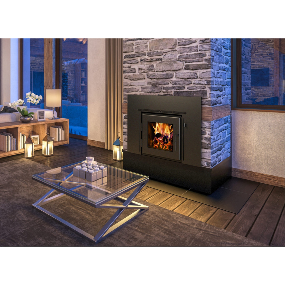 MF Fire Nova 1 Wood Burning Stove Insert - Satin Black