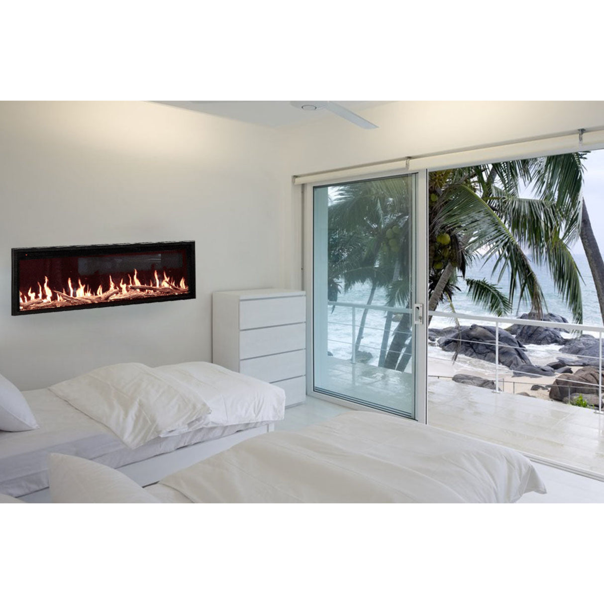 Modern Flames Orion 100" Slim Heliovision Virtual Recessed / Wall Mount Electric Fireplace