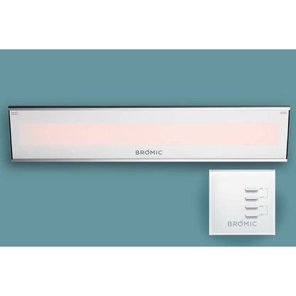 Bromic Platinum Marine Smart-Heat 3400 Watt Radiant Infrared Outdoor Electric Heater, 220-240V | White