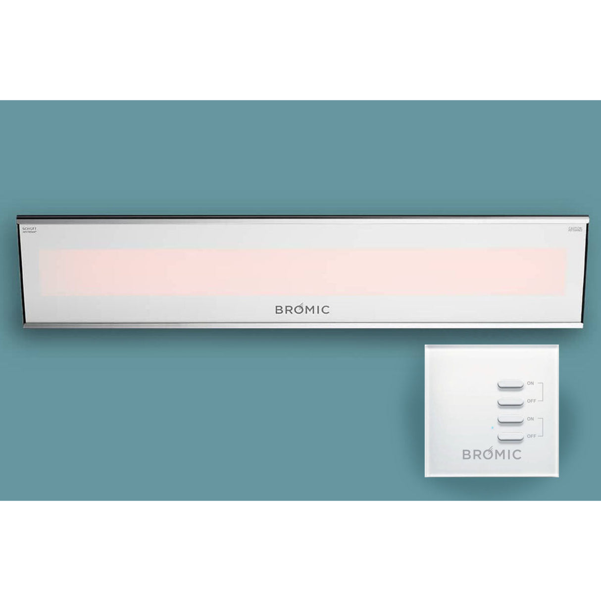 Bromic Platinum Smart-Heat 3400 Watt Radiant Infrared Outdoor Electric Heater, 220-240V | White