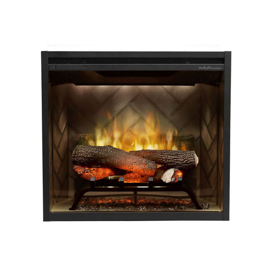 Dimplex Revillusion 24 inch Built-In Electric Firebox | Herringbone Brick