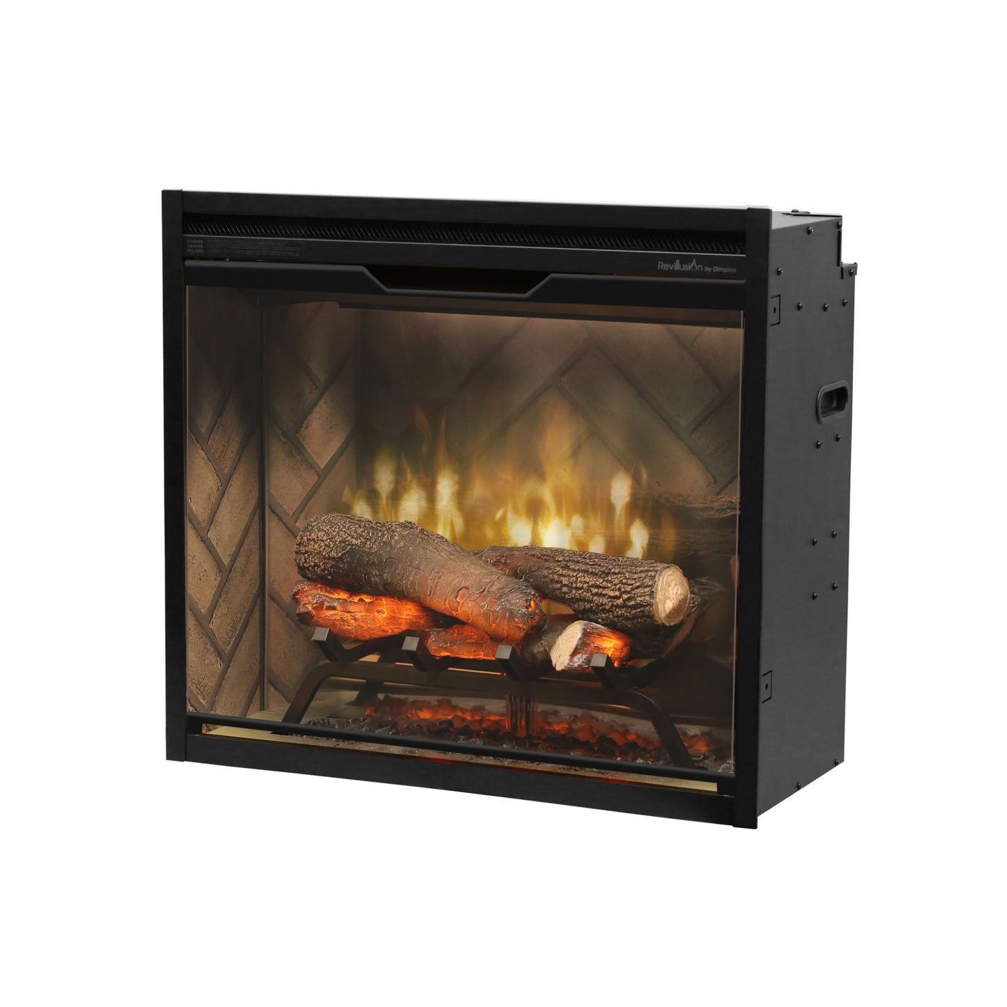 Dimplex Revillusion 24 inch Built-In Electric Firebox | Herringbone Brick