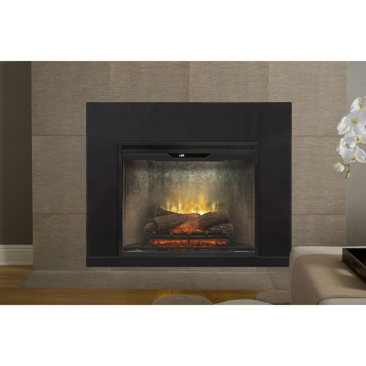 Dimplex Revillusion 30" Built-In Firebox | Weathered Concrete, with Glass Pane and Plug Kit