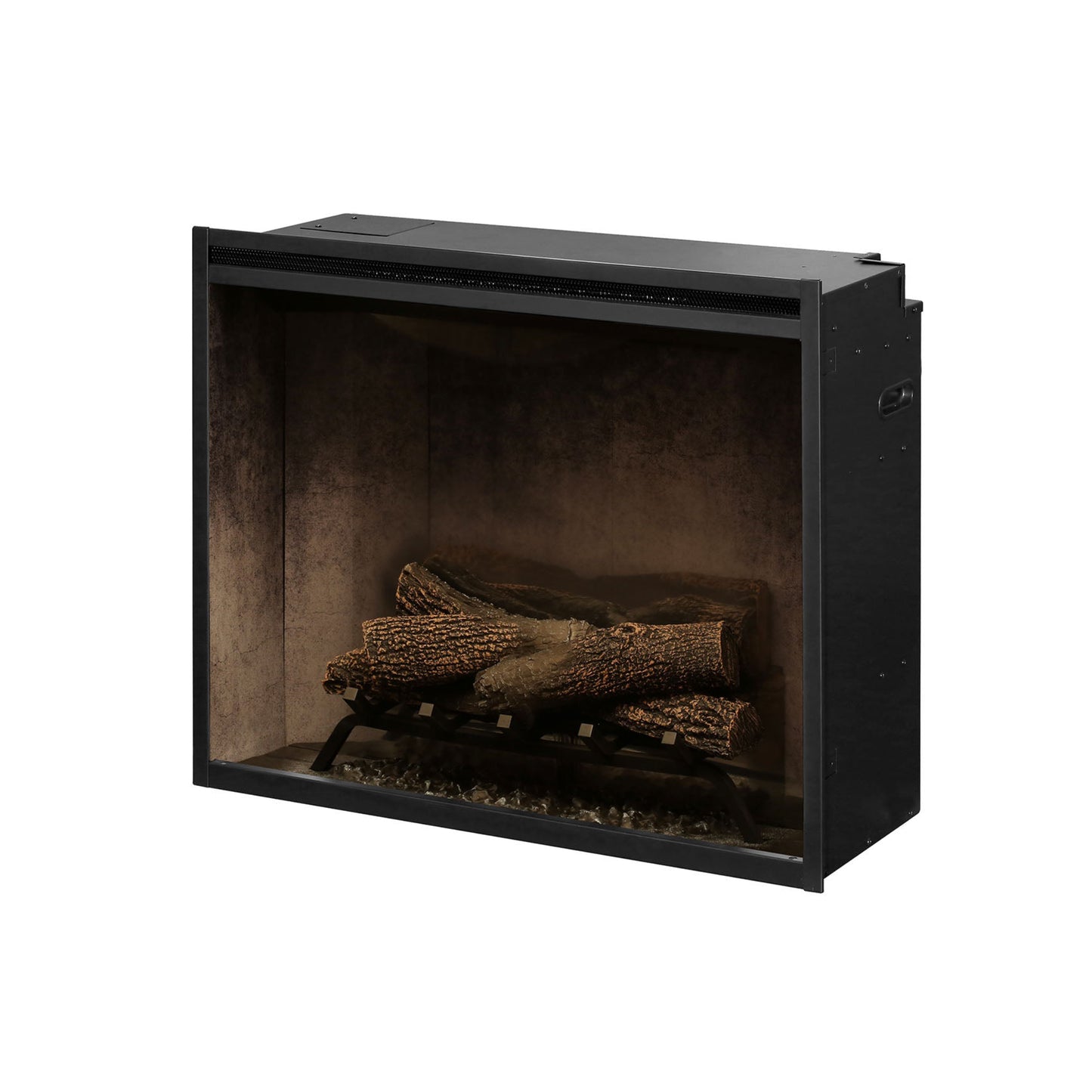 Dimplex Revillusion 30" Built-In Firebox | Weathered Concrete, with Glass Pane and Plug Kit